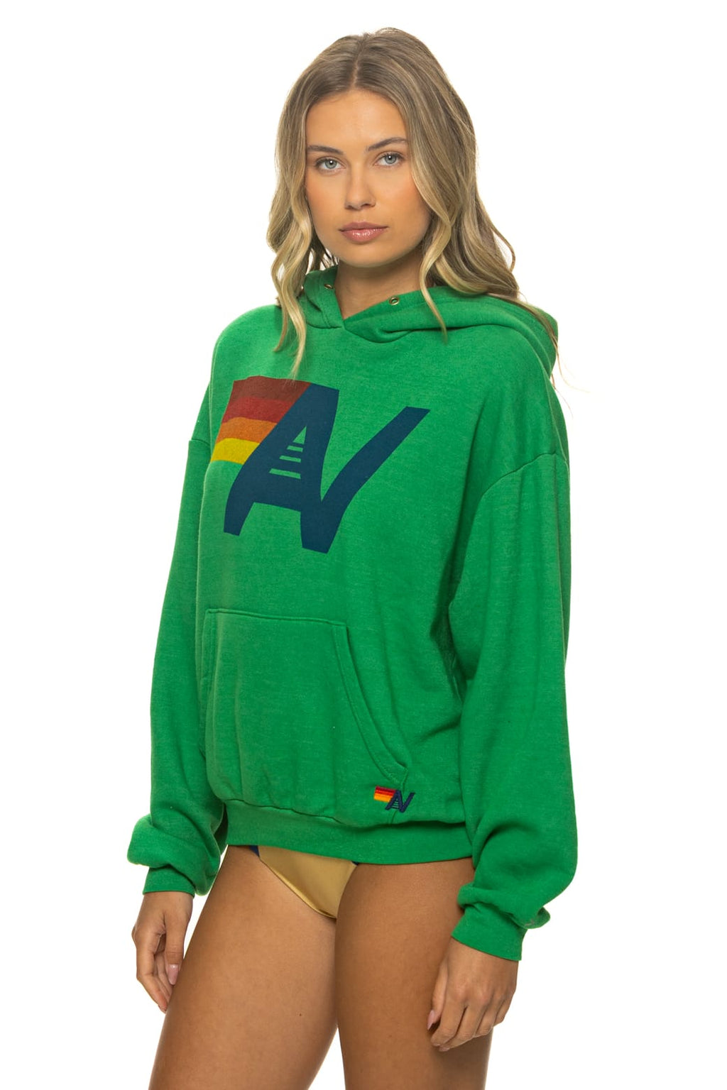 LOGO PULLOVER RELAXED HOODIE - KELLY GREEN