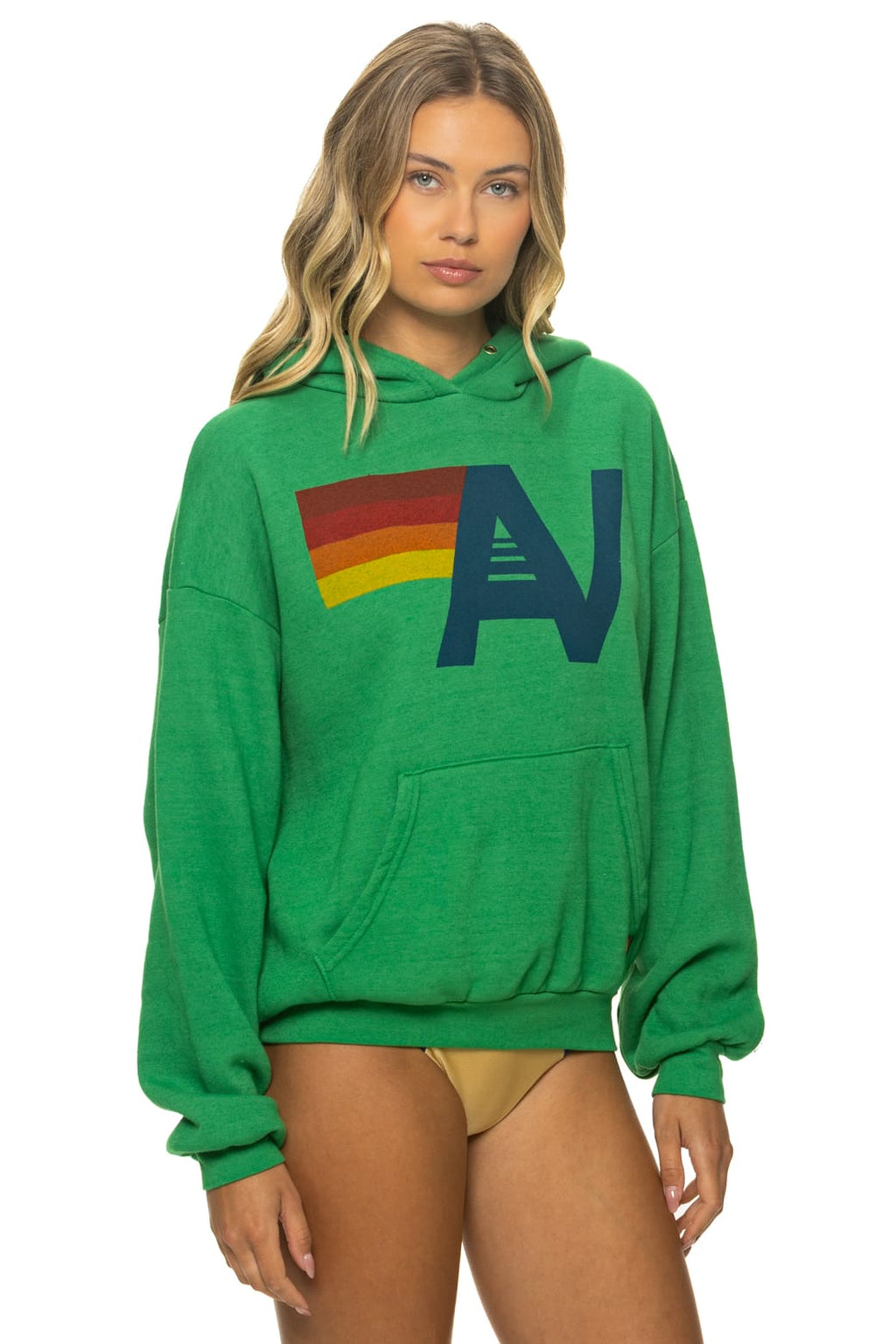 LOGO PULLOVER RELAXED HOODIE - KELLY GREEN