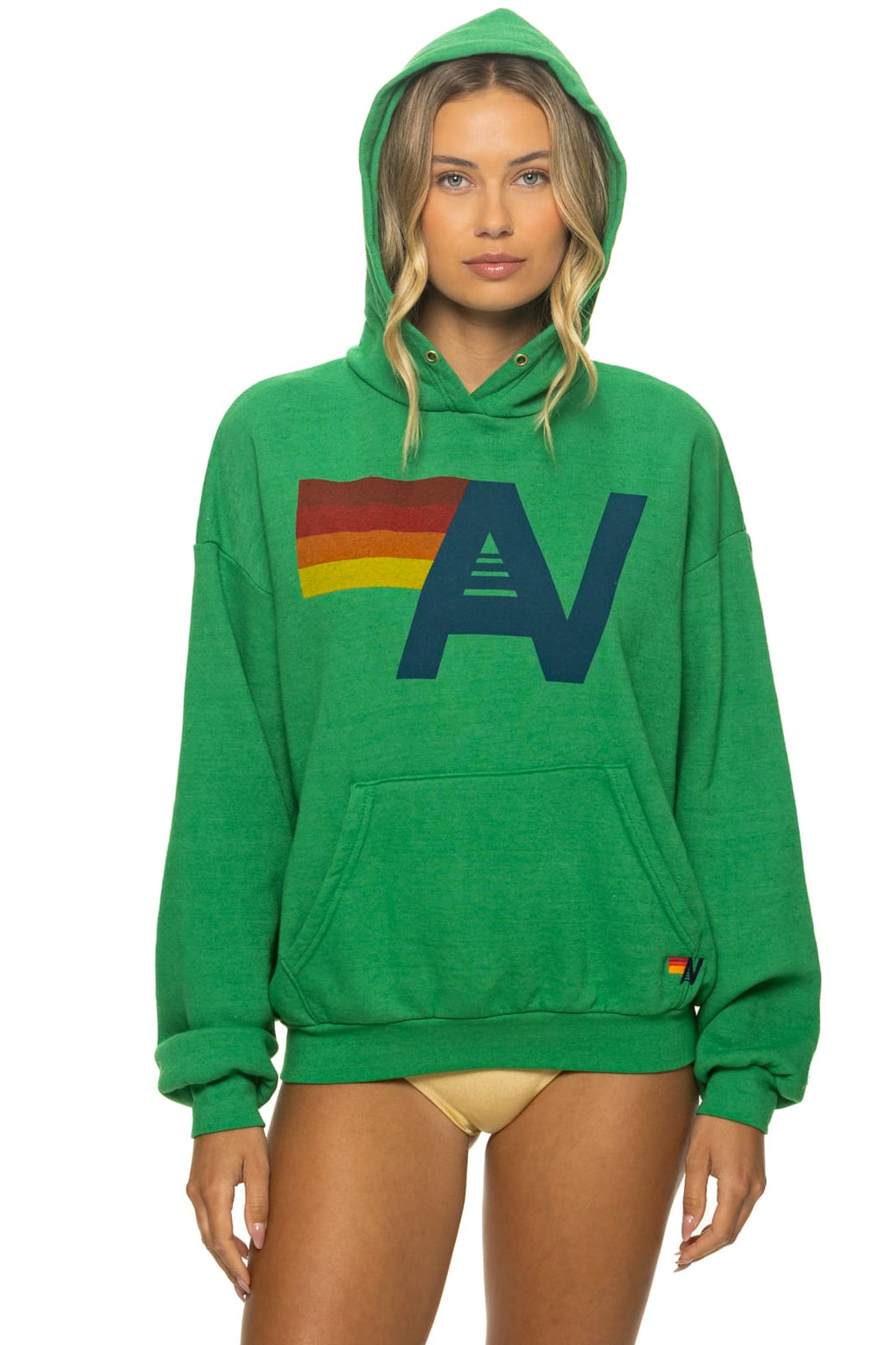 LOGO PULLOVER RELAXED HOODIE - KELLY GREEN