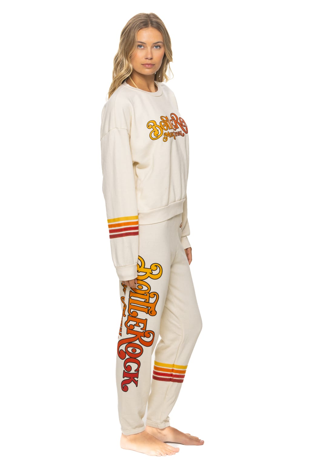 BOTTLEROCK 2026 RUGBY STITCH SWEATPANTS - VINTAGE WHITE