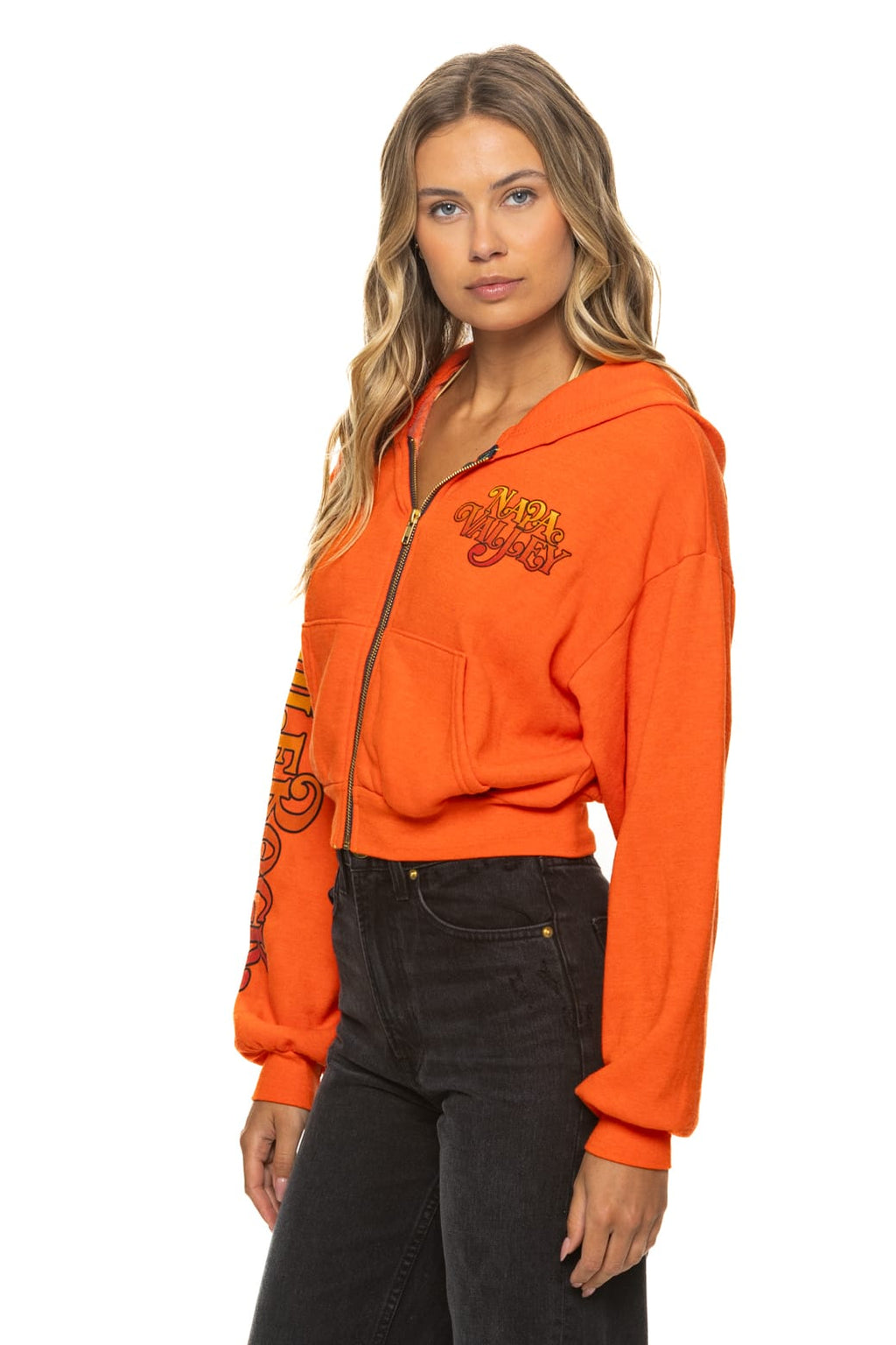 BOTTLEROCK 2026 CROPPED ZIP HOODIE RELAXED - ORANGE