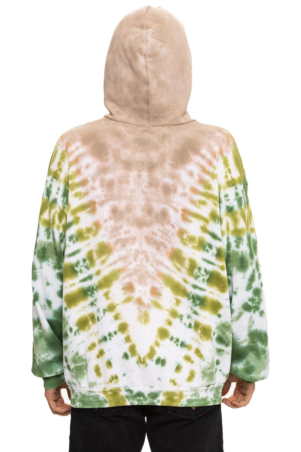 HAND DYED V RELAXED PULLOVER HOODIE - TIE DYE SAND // JUNGLE