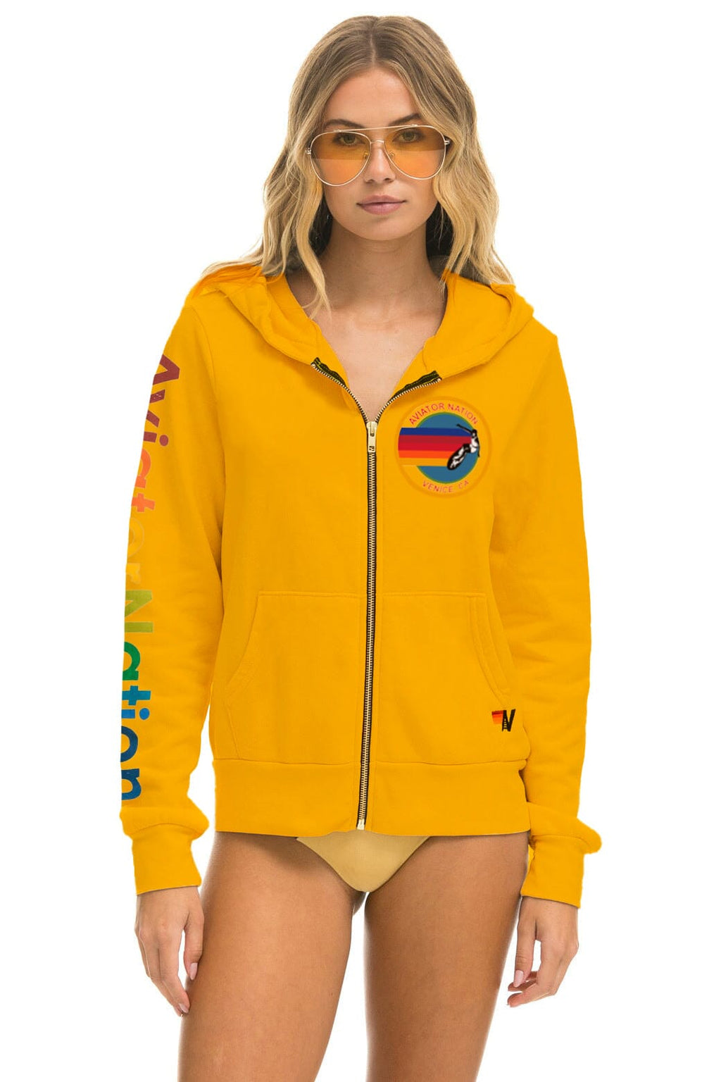 AVIATOR NATION VENICE HOODIE - GOLD