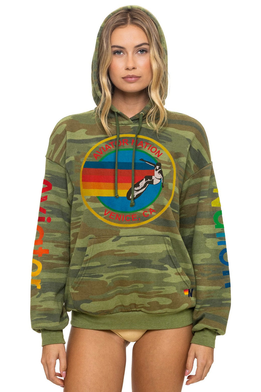 AVIATOR NATION RELAXED VENICE PULLOVER HOODIE - CAMO