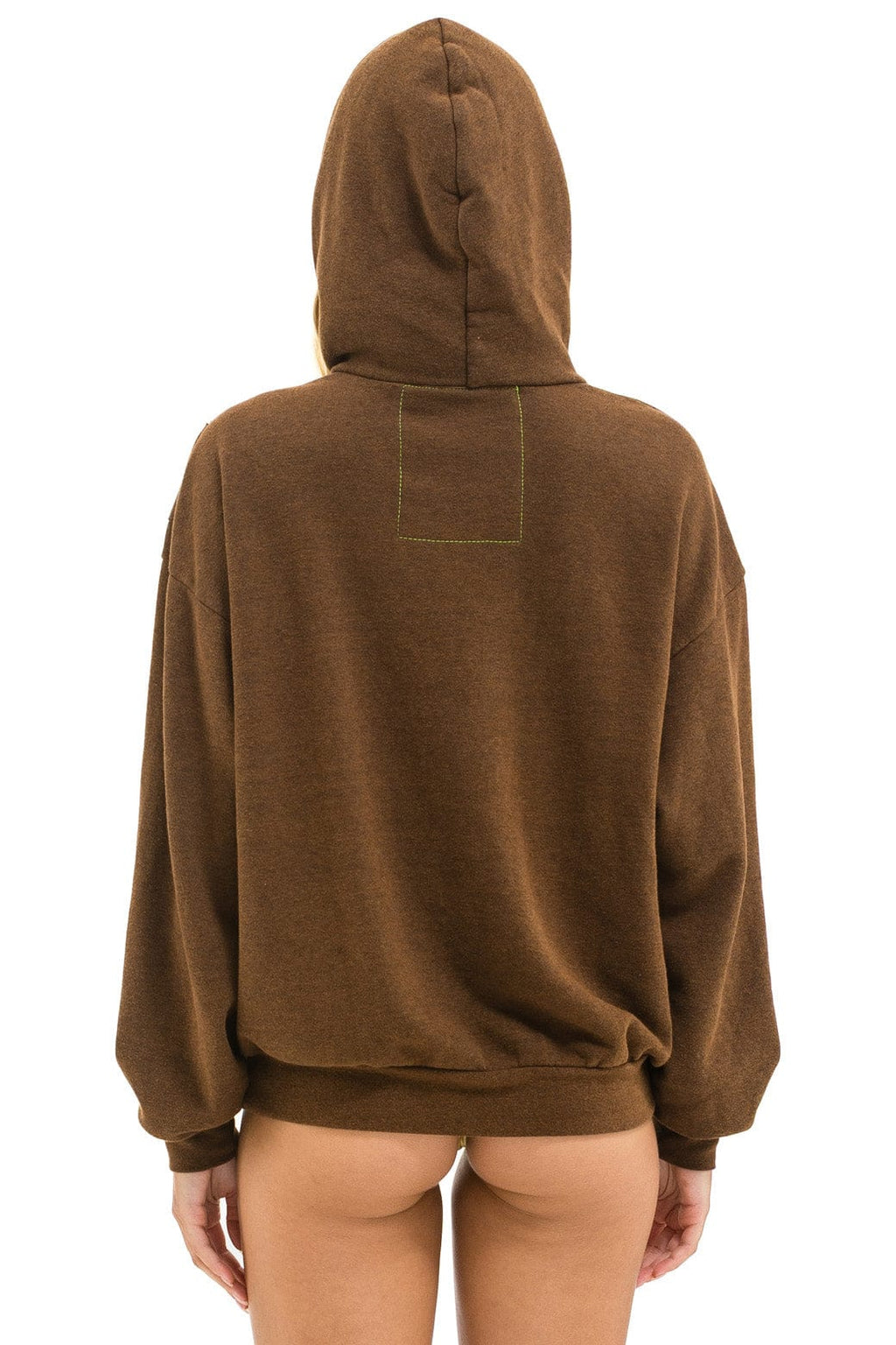 BOLT HEART PULLOVER RELAXED HOODIE - CHOCOLATE