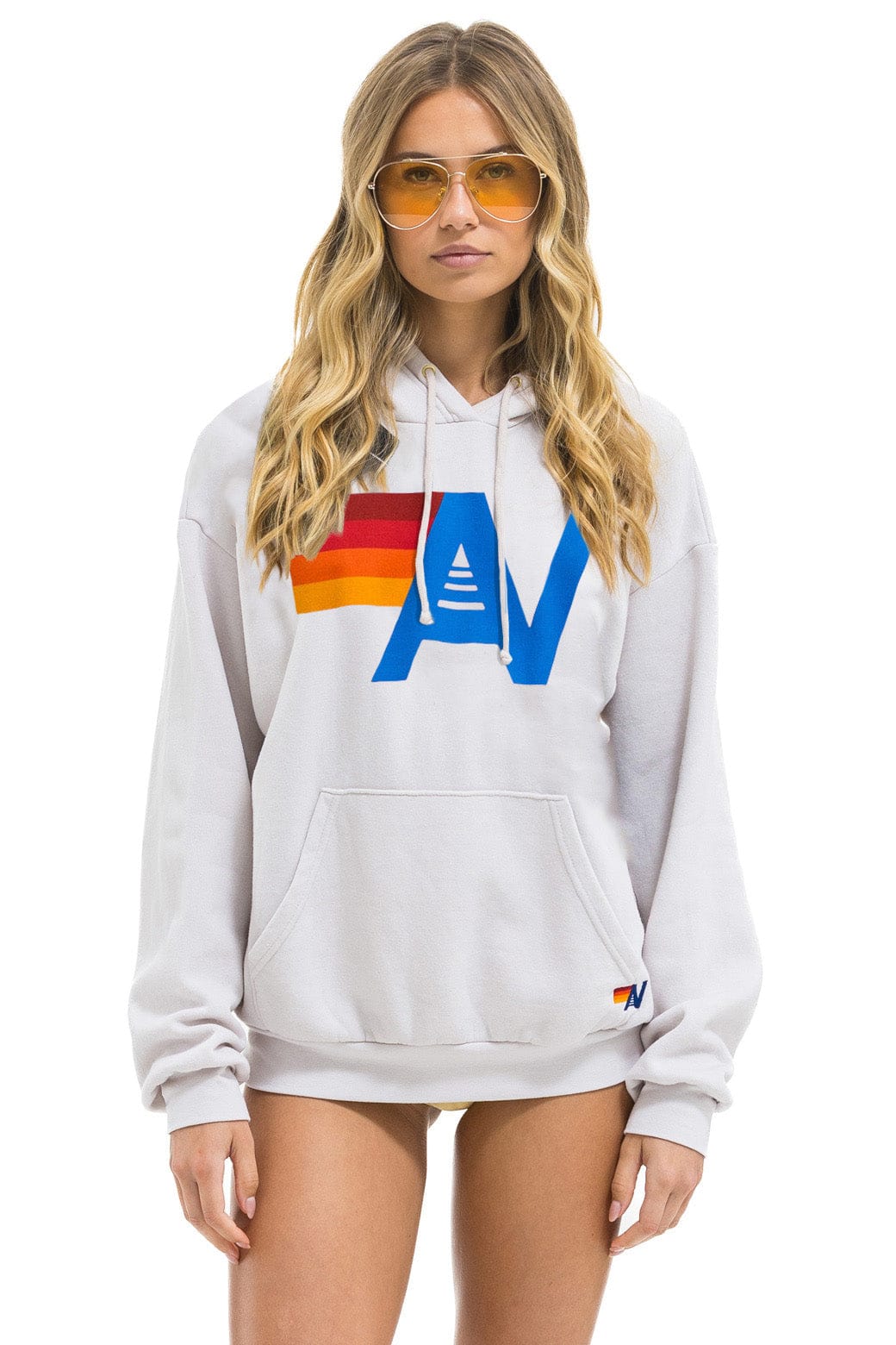 LOGO PULLOVER RELAXED HOODIE - DOVE
