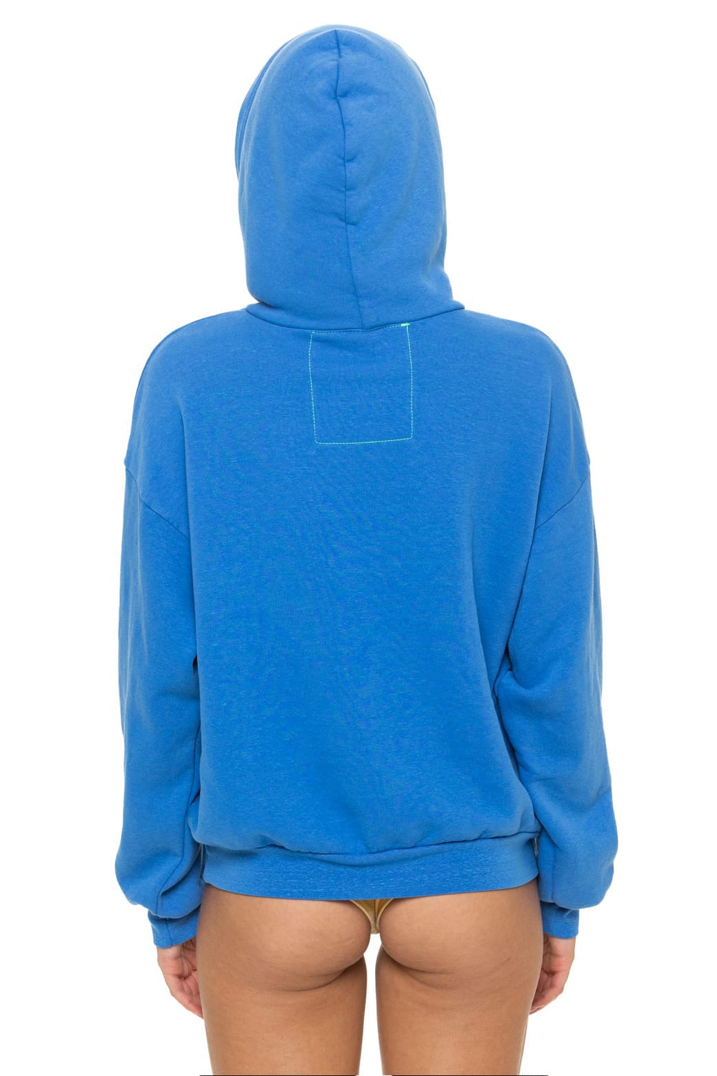 WAVE STRIPE 4 PULLOVER HOODIE RELAXED - COBALT // NEON PINK