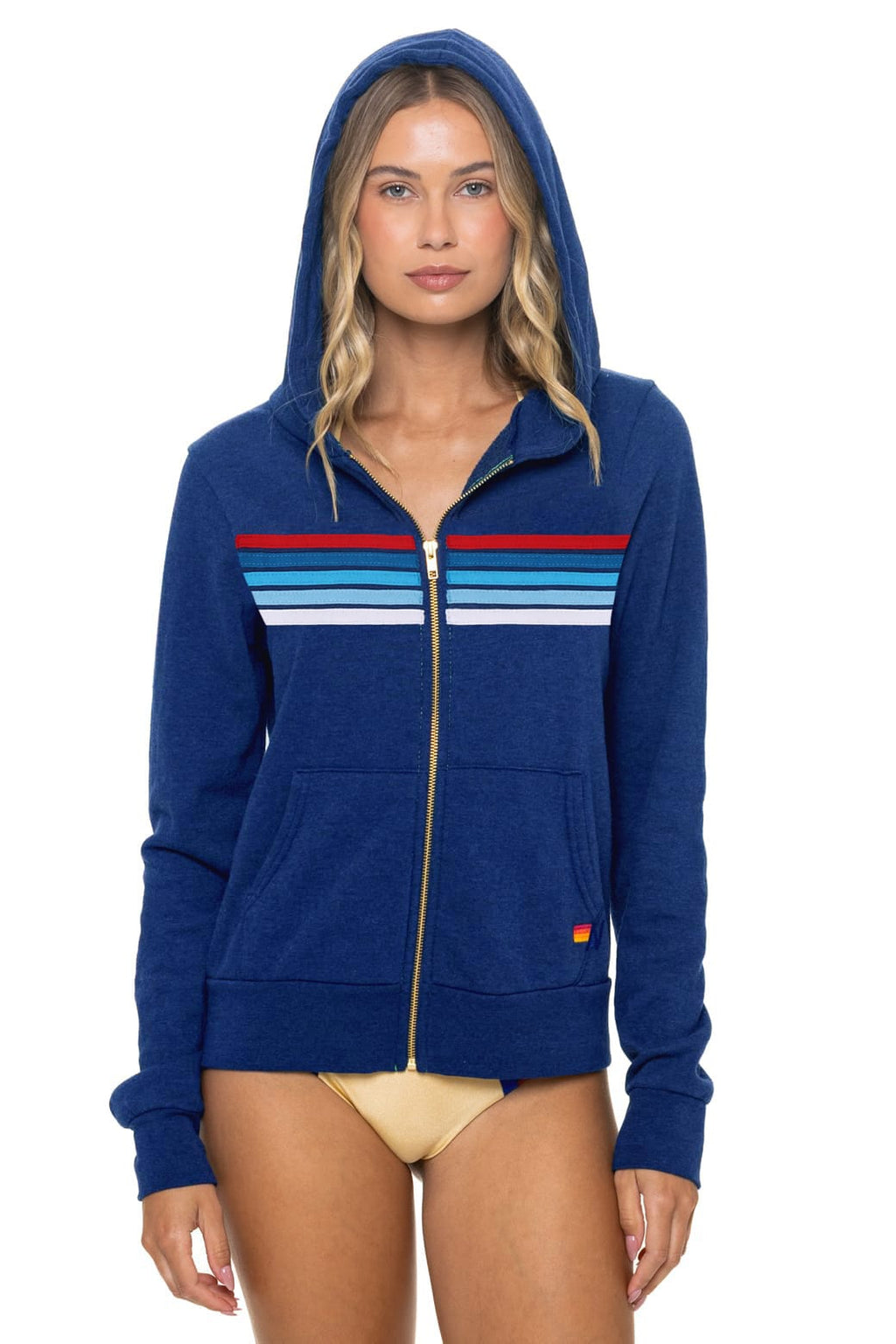 5 STRIPE AMERICA ZIP HOODIE - ROYAL // USA