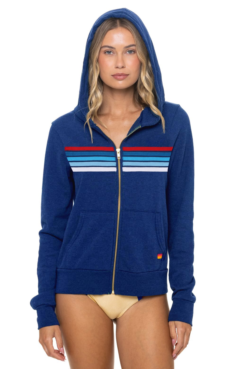 5 STRIPE AMERICA ZIP HOODIE - ROYAL // USA