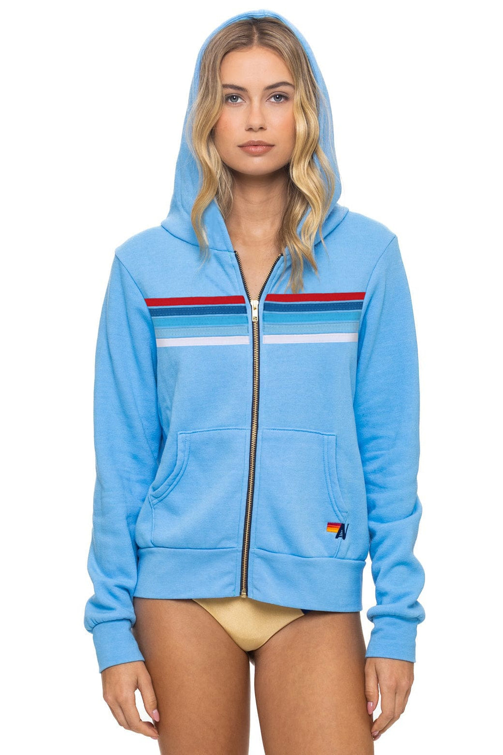 5 STRIPE AMERICA ZIP HOODIE - SKY // USA