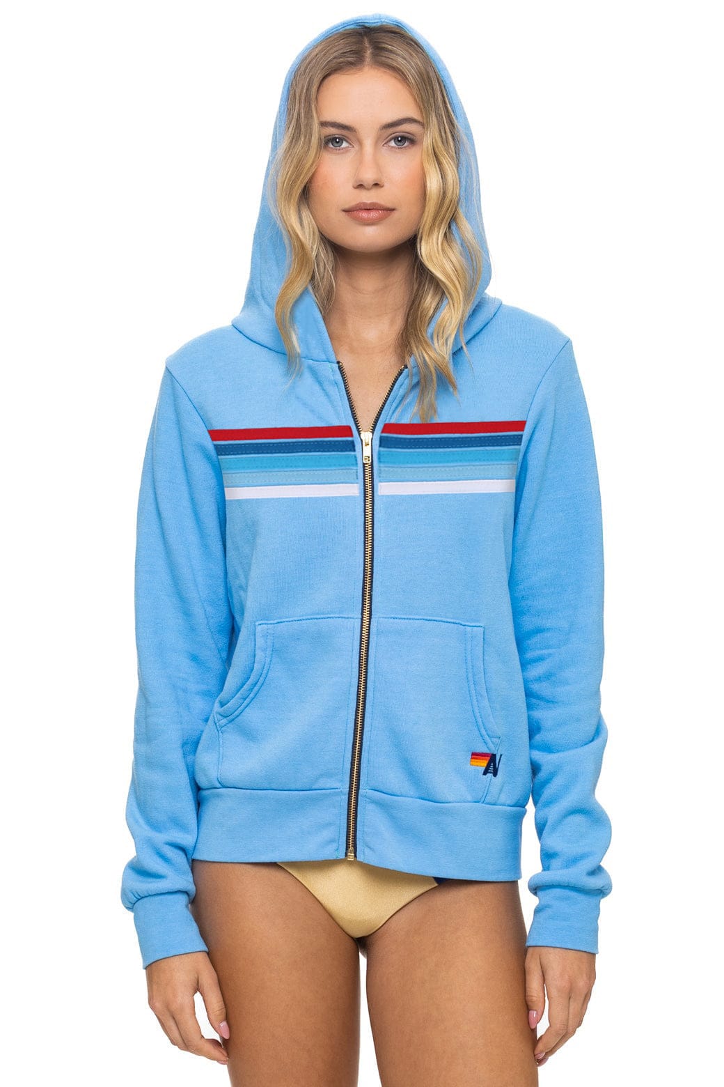5 STRIPE AMERICA ZIP HOODIE - SKY // USA