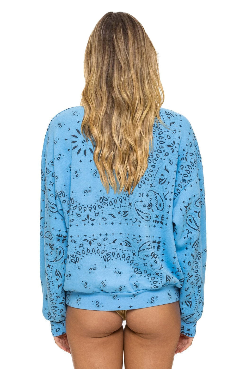 BANDANA RELAXED CREW SWEATSHIRT - SKY