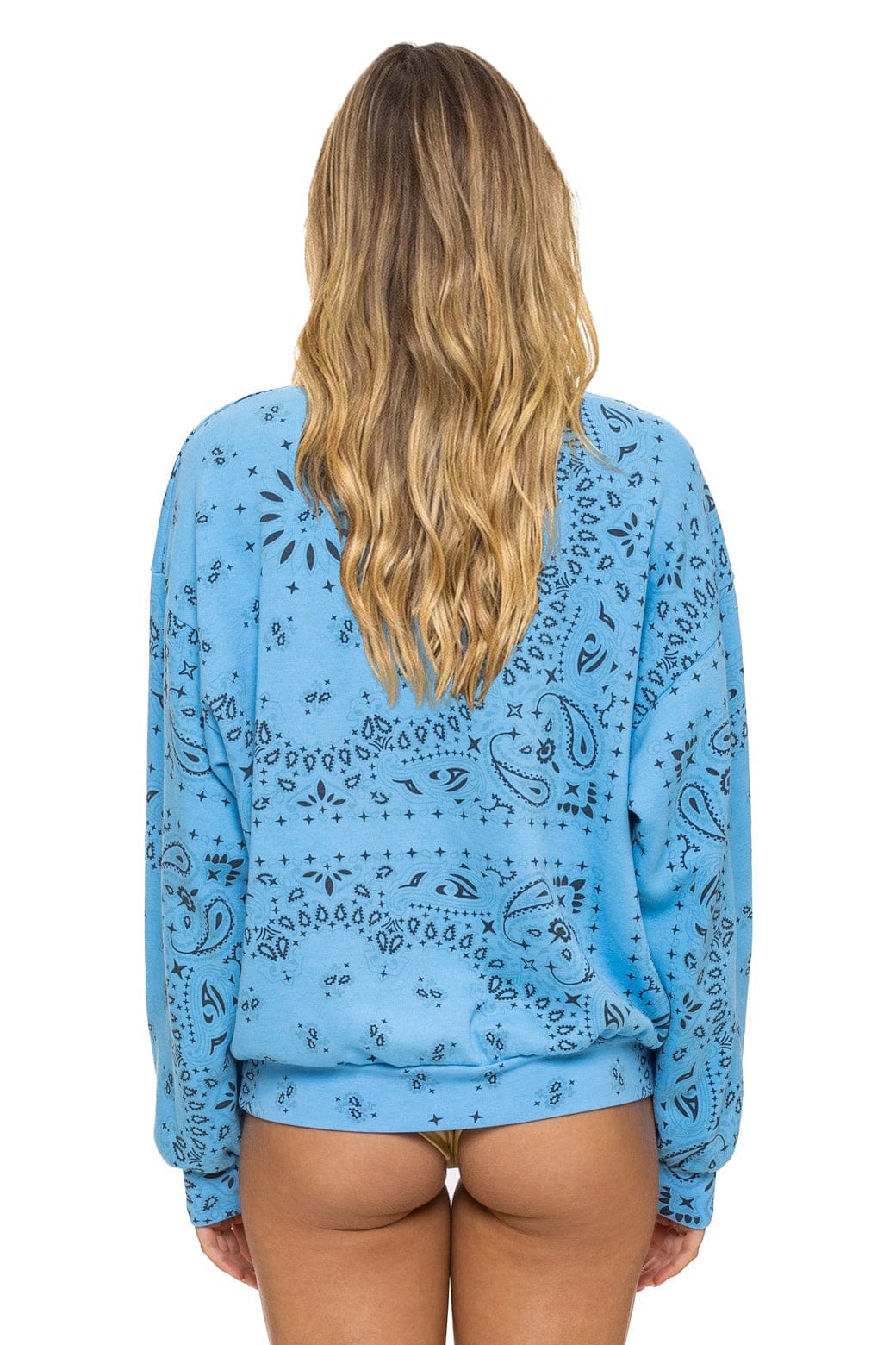 BANDANA RELAXED CREW SWEATSHIRT - SKY