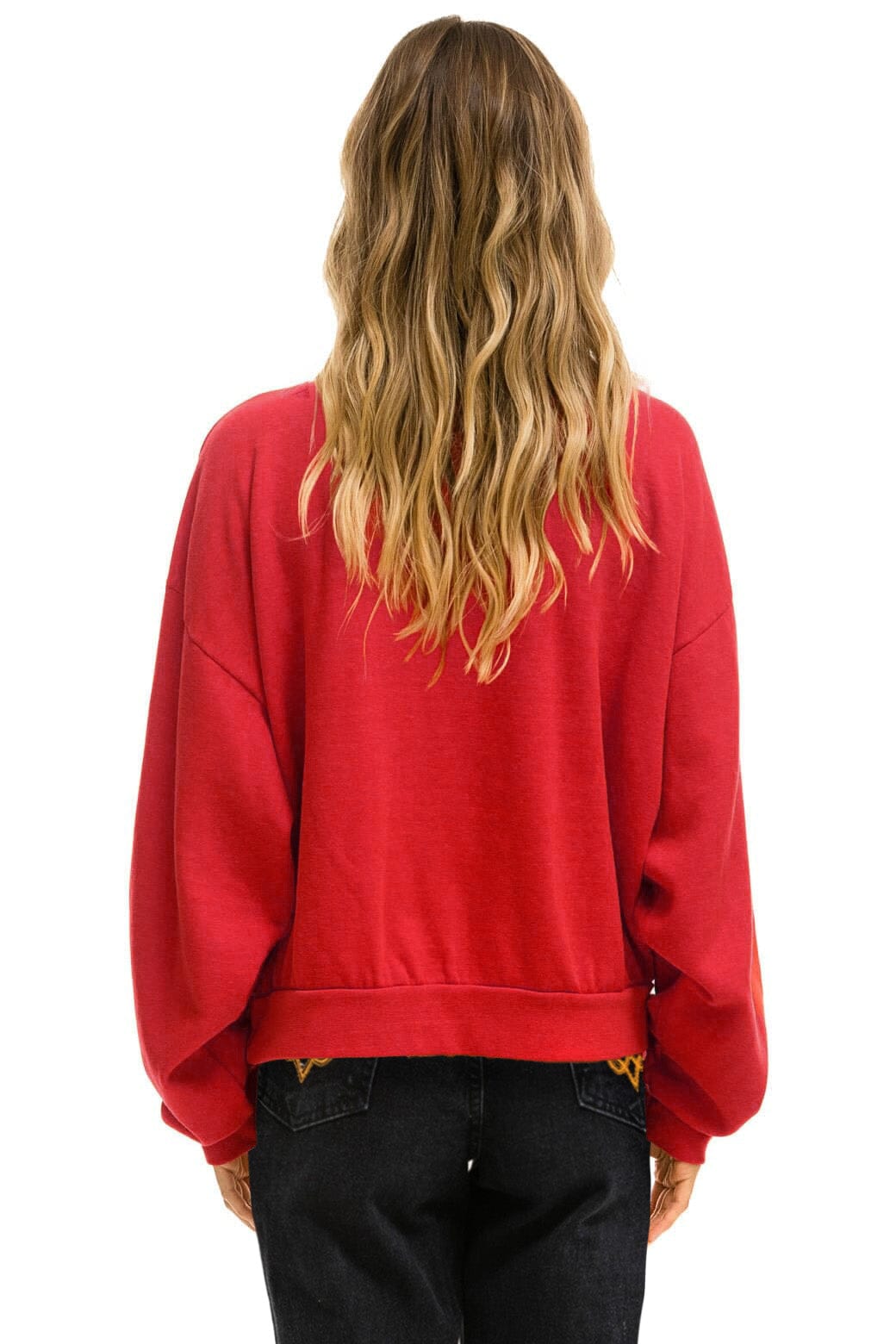 NEW ENGLAND PATRIOTS HELMET RELAXED CREW SWEATSHIRT - FLASH RED