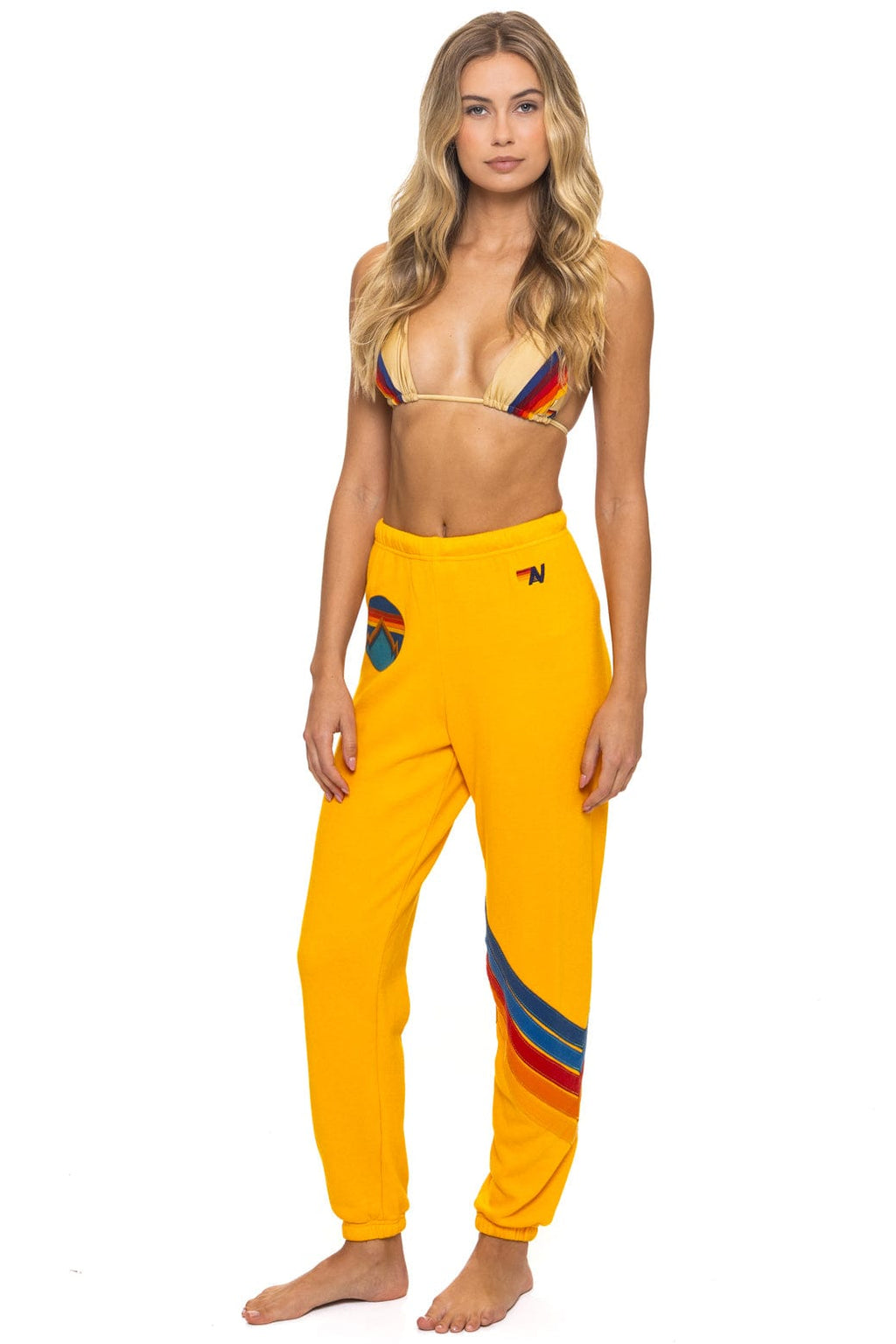 ALL SEASONS CIRCLE CHEVRON SWEATPANTS - GOLD