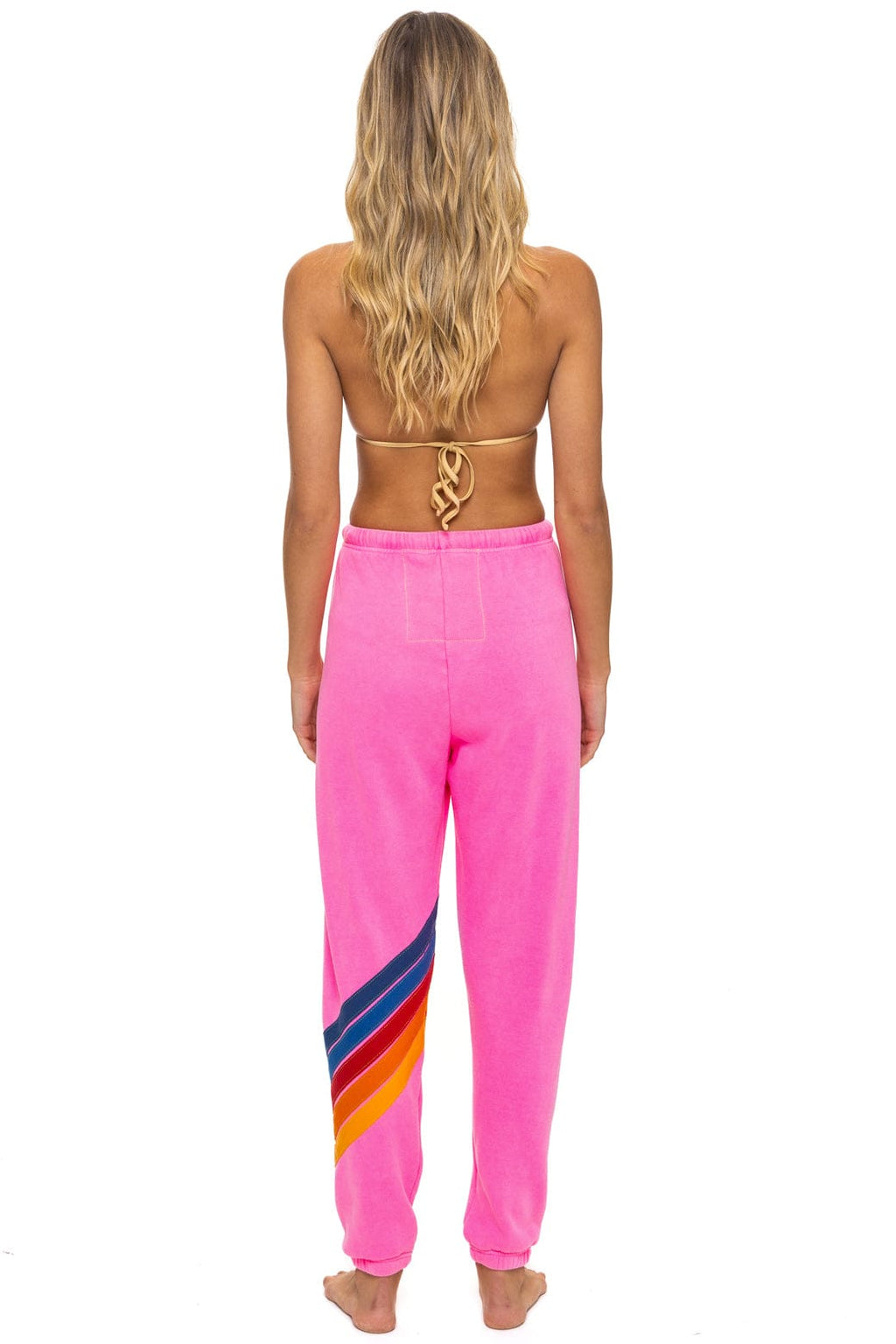 ALL SEASONS CIRCLE CHEVRON SWEATPANTS - NEON PINK