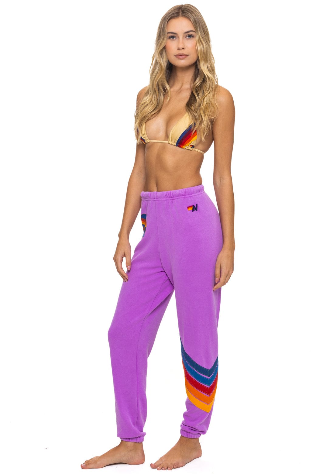 ALL SEASONS CIRCLE CHEVRON SWEATPANTS - NEON PURPLE