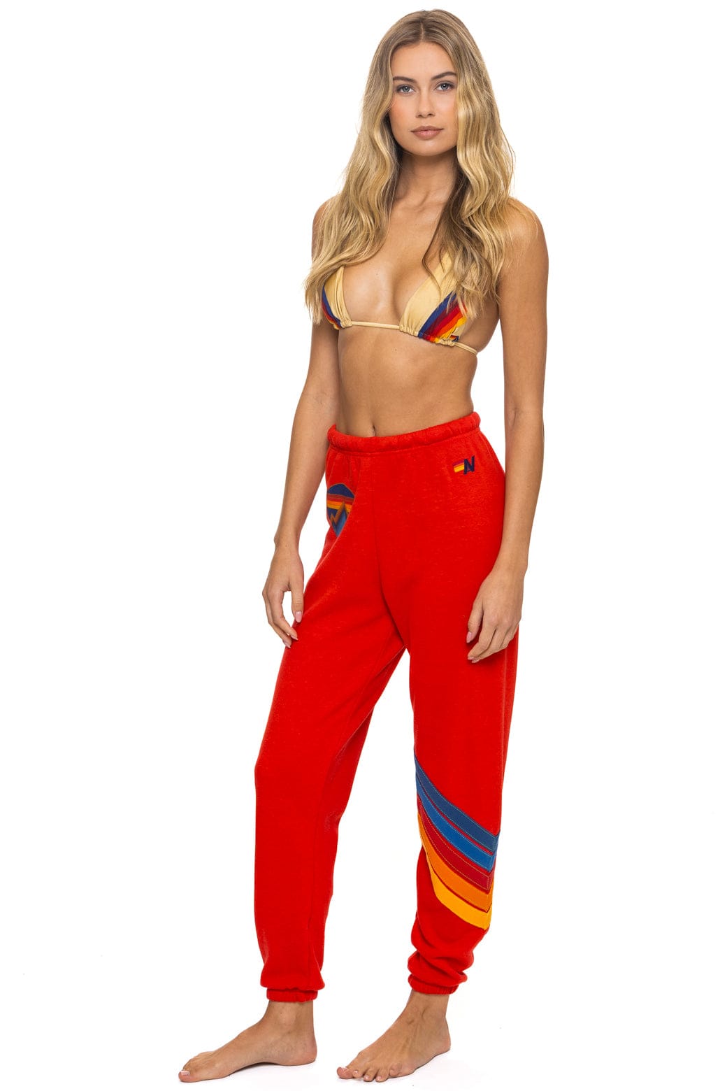 ALL SEASONS CIRCLE CHEVRON SWEATPANTS - RED