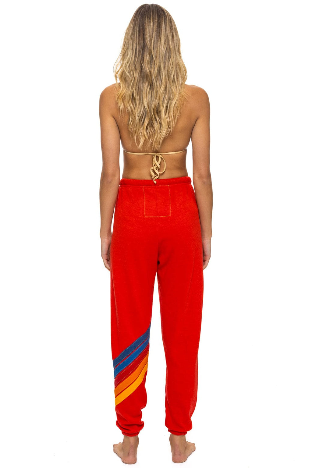 ALL SEASONS CIRCLE CHEVRON SWEATPANTS - RED