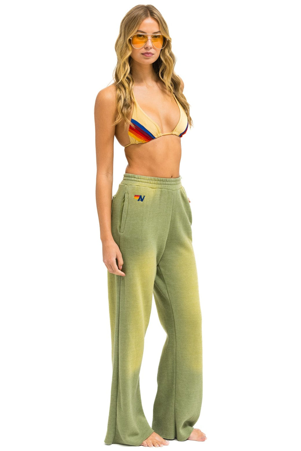 ESSENTIAL WIDE LEG POCKET SWEATPANTS - FADED ARMY