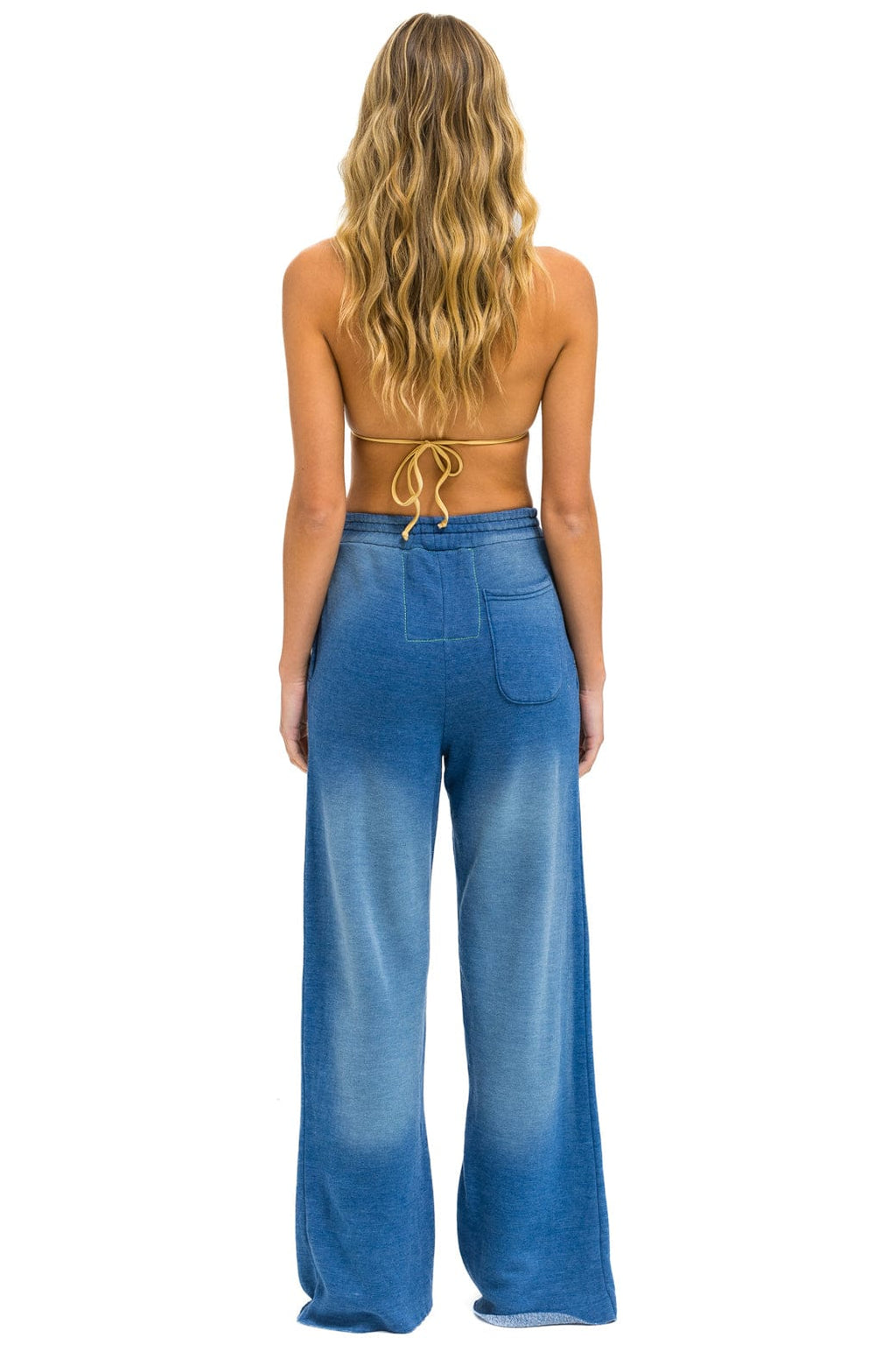 PARROT WIDE LEG POCKET SWEATPANTS - FADED WATER