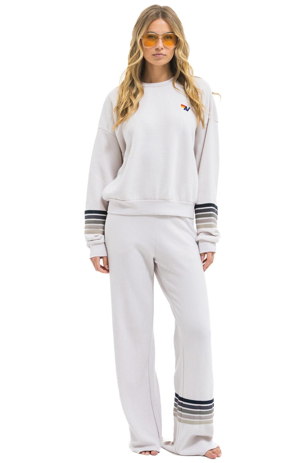RUGBY STITCH WIDE LEG POCKET SWEATPANTS - DOVE GREY // GREY