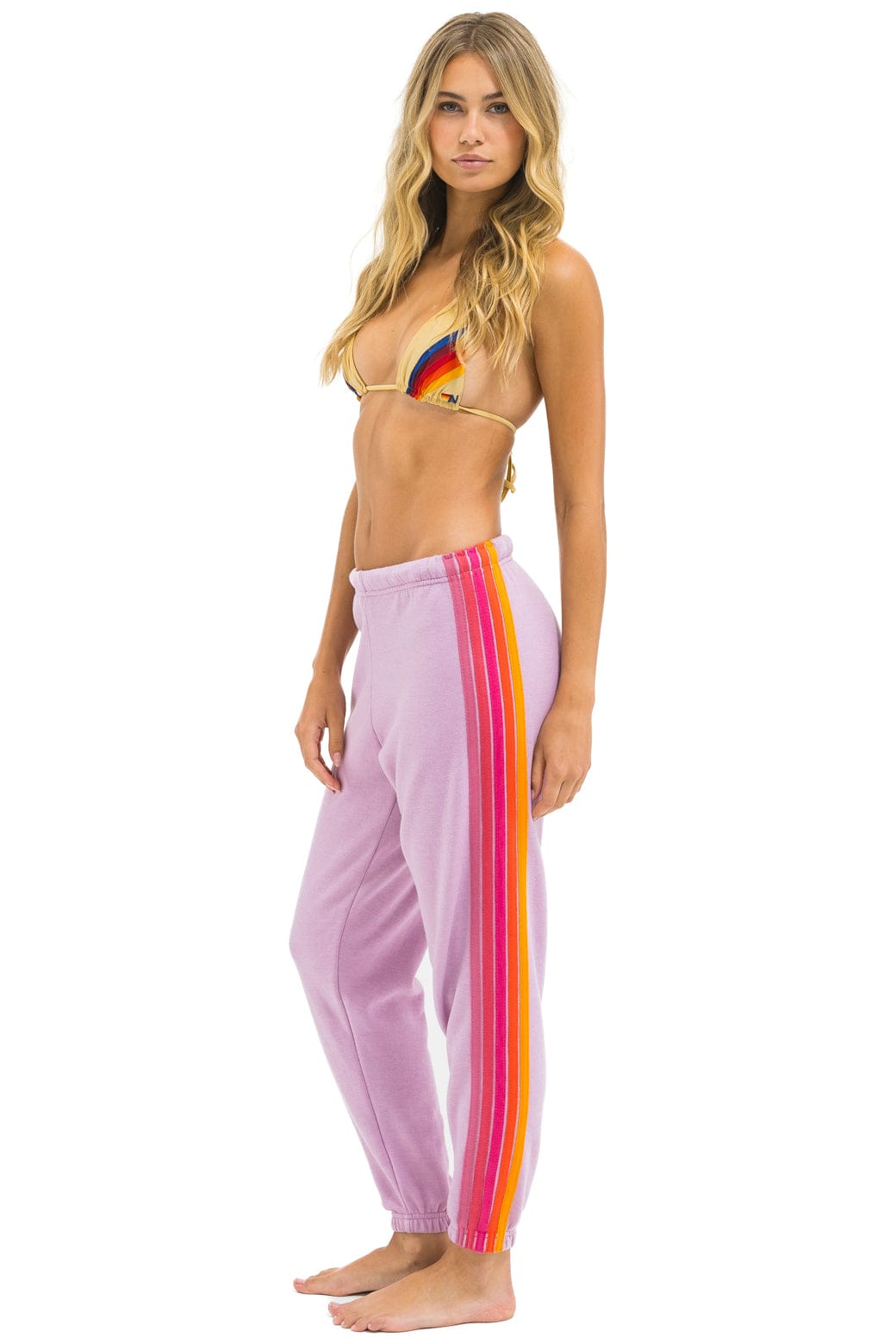 5 STRIPE SWEATPANTS - MAUVE // MAGENTA ORANGE