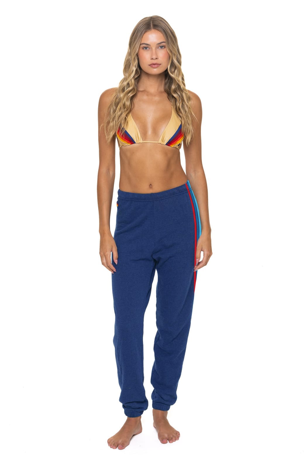 WOMEN'S 5 STRIPE AMERICA SWEATPANTS - ROYAL // USA