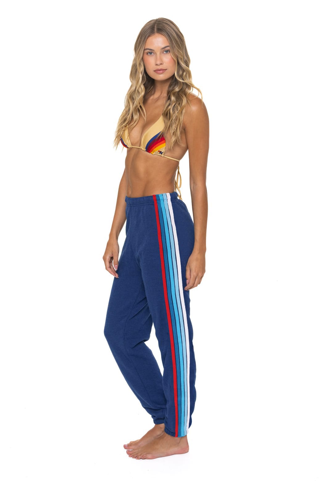 WOMEN'S 5 STRIPE AMERICA SWEATPANTS - ROYAL // USA