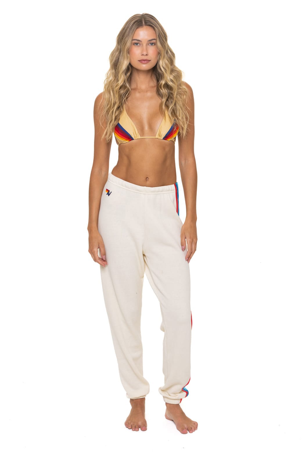 WOMEN'S 5 STRIPE AMERICA SWEATPANTS - VINTAGE WHITE // USA