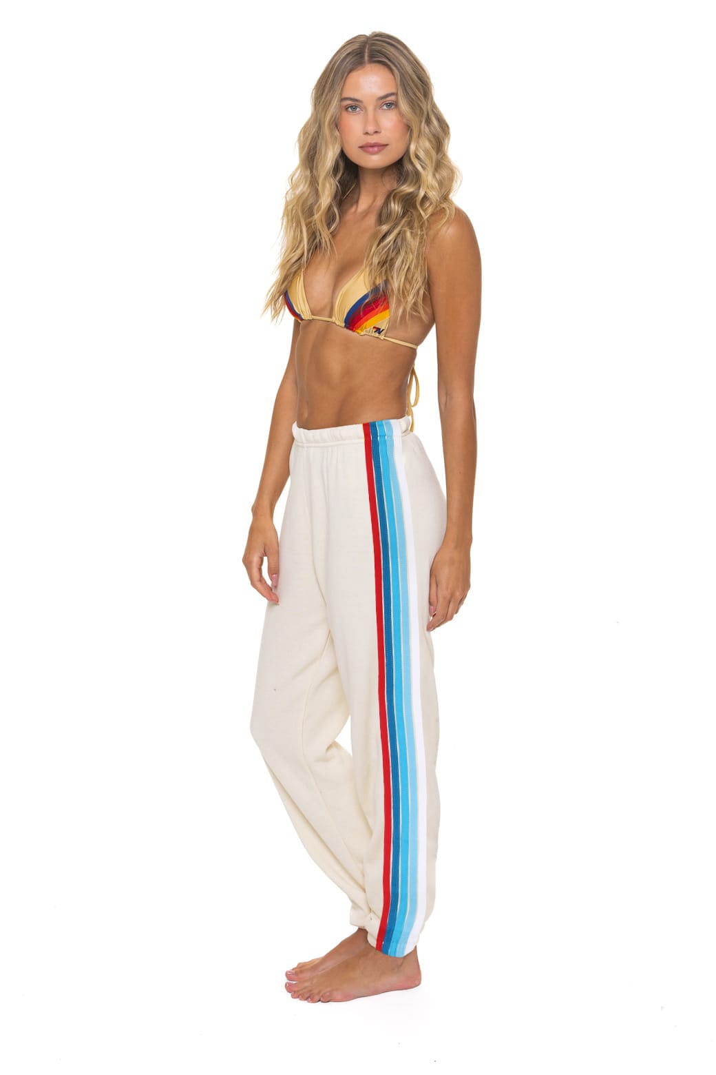 WOMEN'S 5 STRIPE AMERICA SWEATPANTS - VINTAGE WHITE // USA