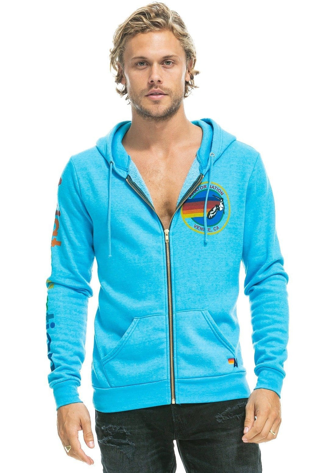 AVIATOR NATION VENICE HOODIE - NEON BLUE