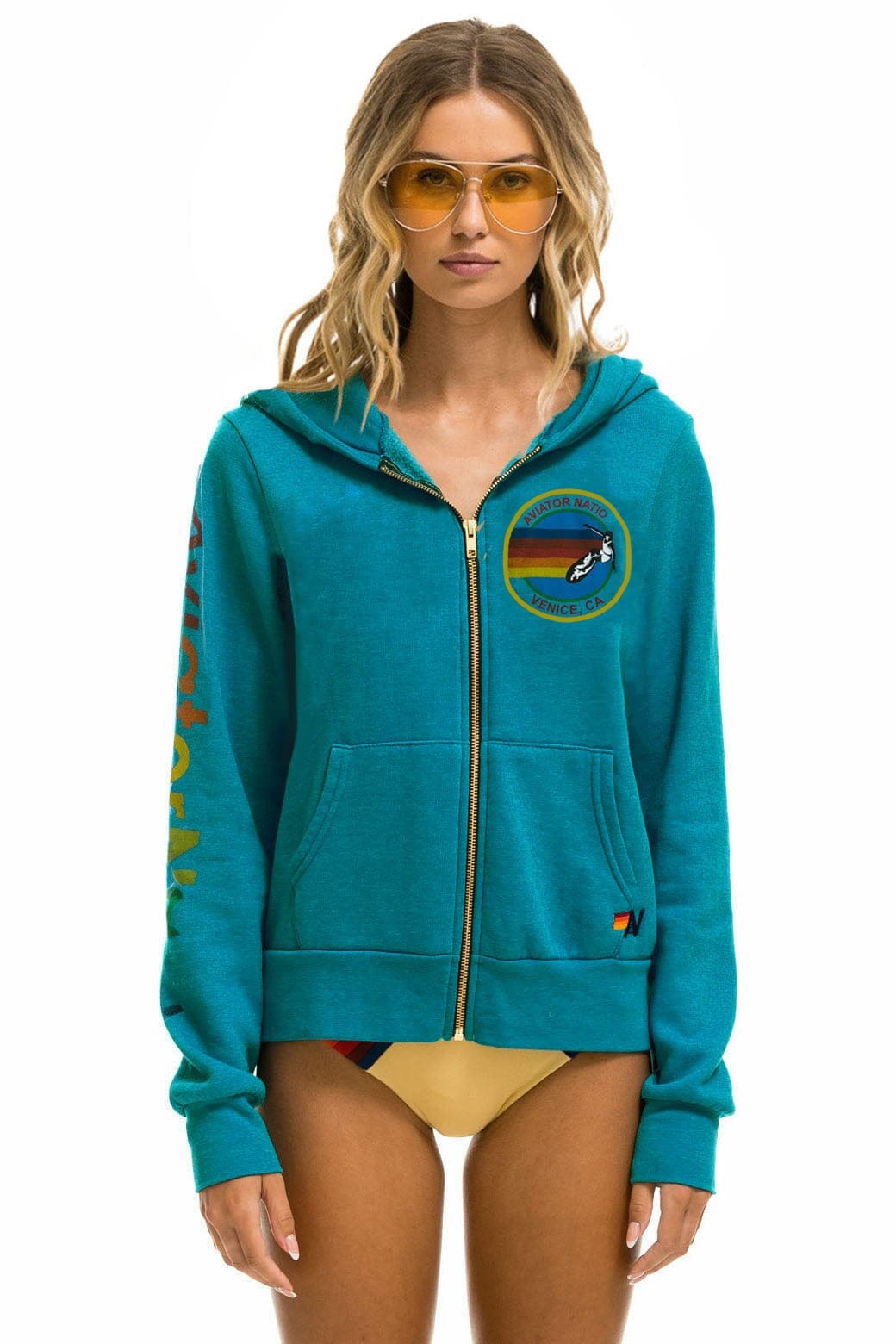 AVIATOR NATION VENICE HOODIE - TEAL
