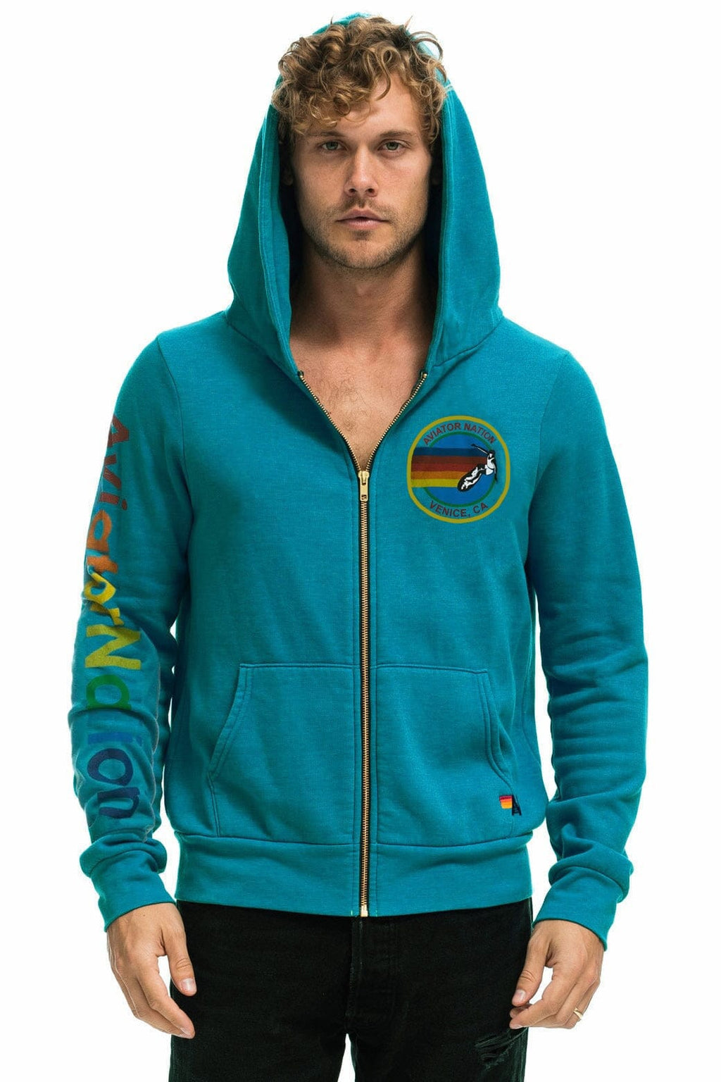 AVIATOR NATION VENICE HOODIE - TEAL