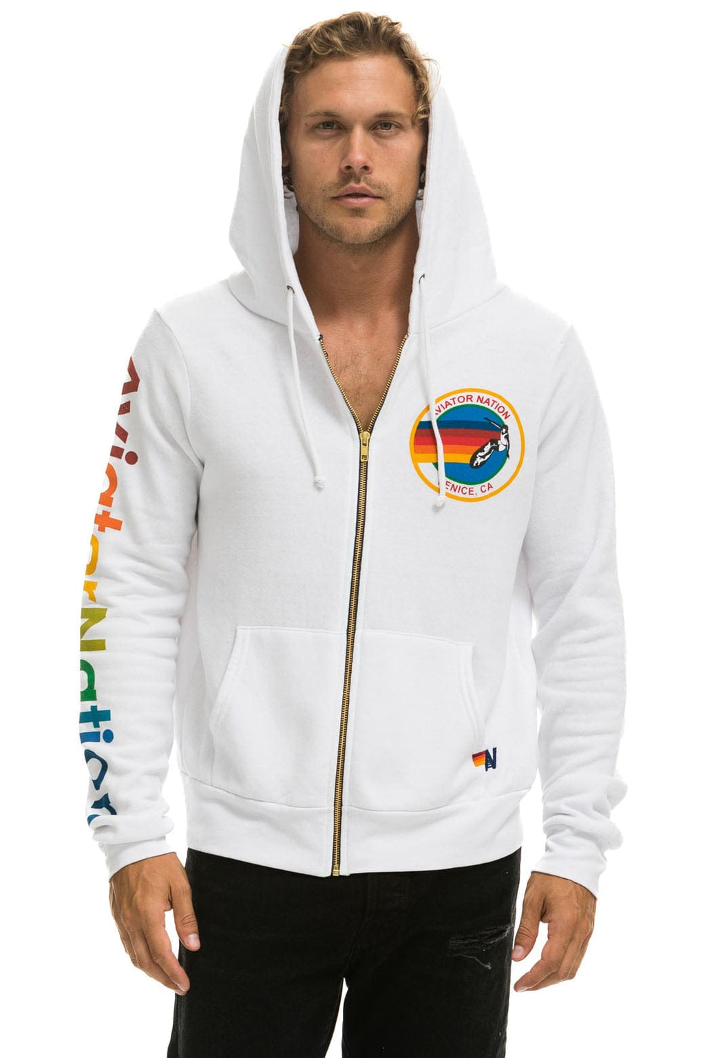 AVIATOR NATION VENICE HOODIE - WHITE