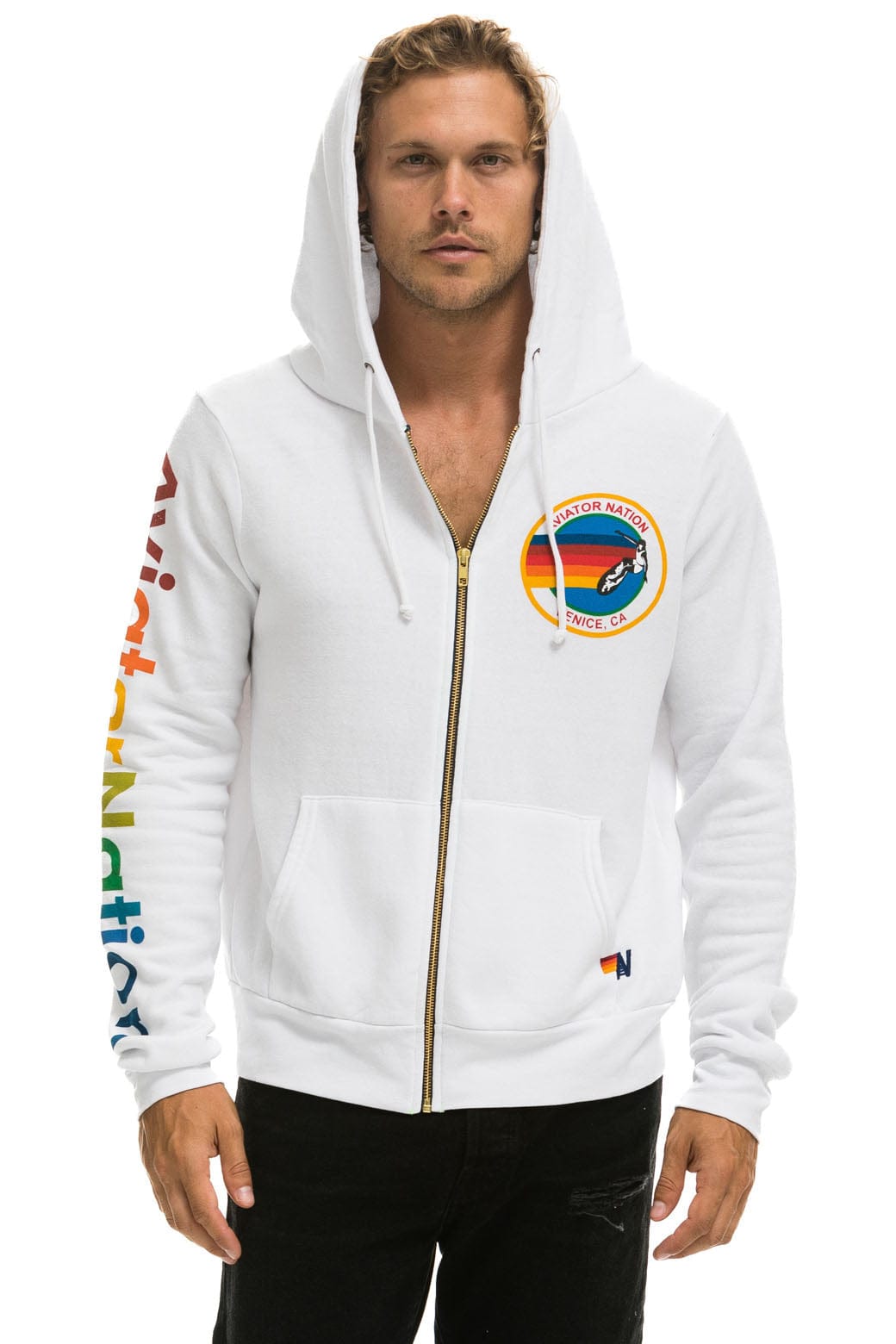 AVIATOR NATION VENICE HOODIE - WHITE