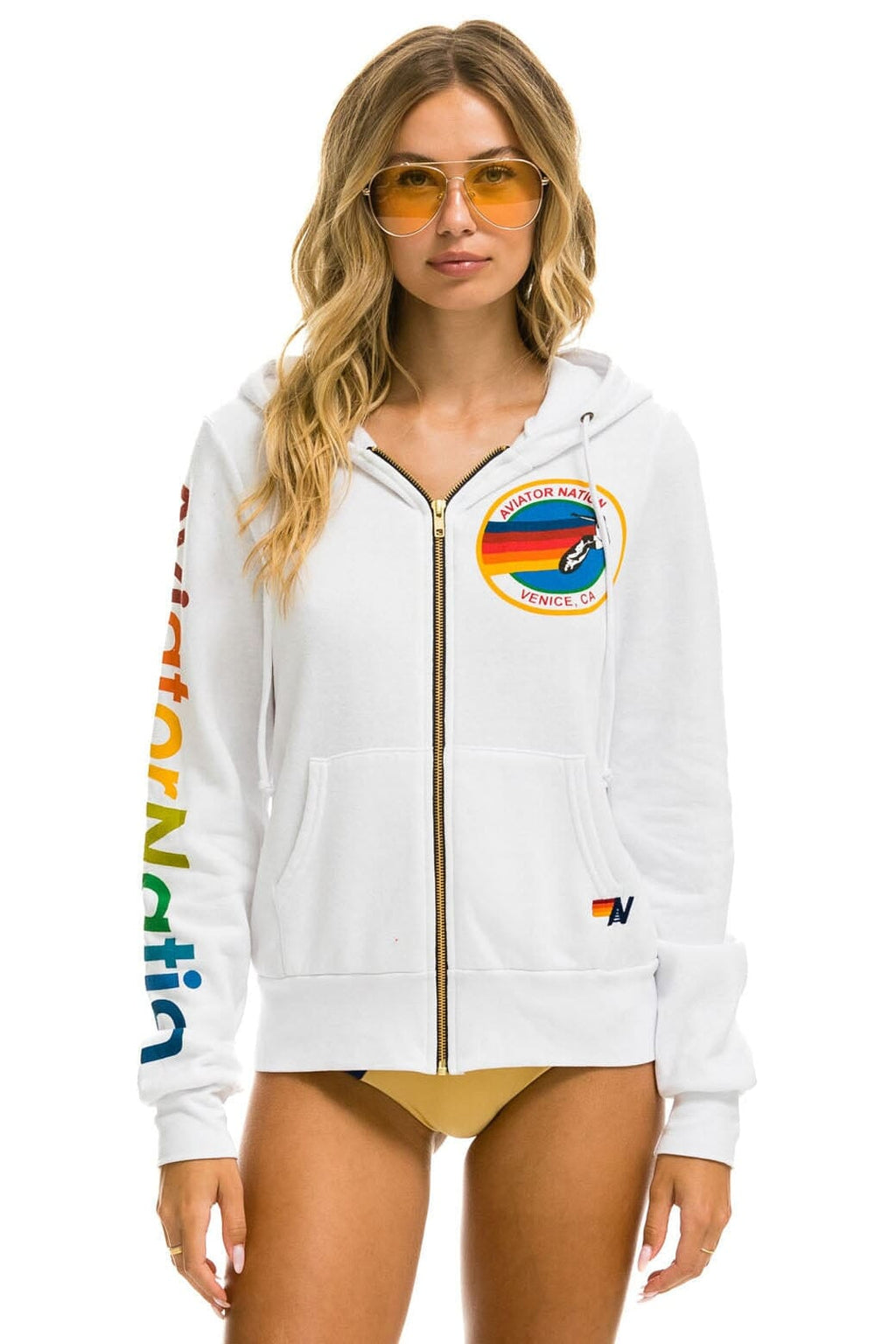 AVIATOR NATION VENICE HOODIE - WHITE