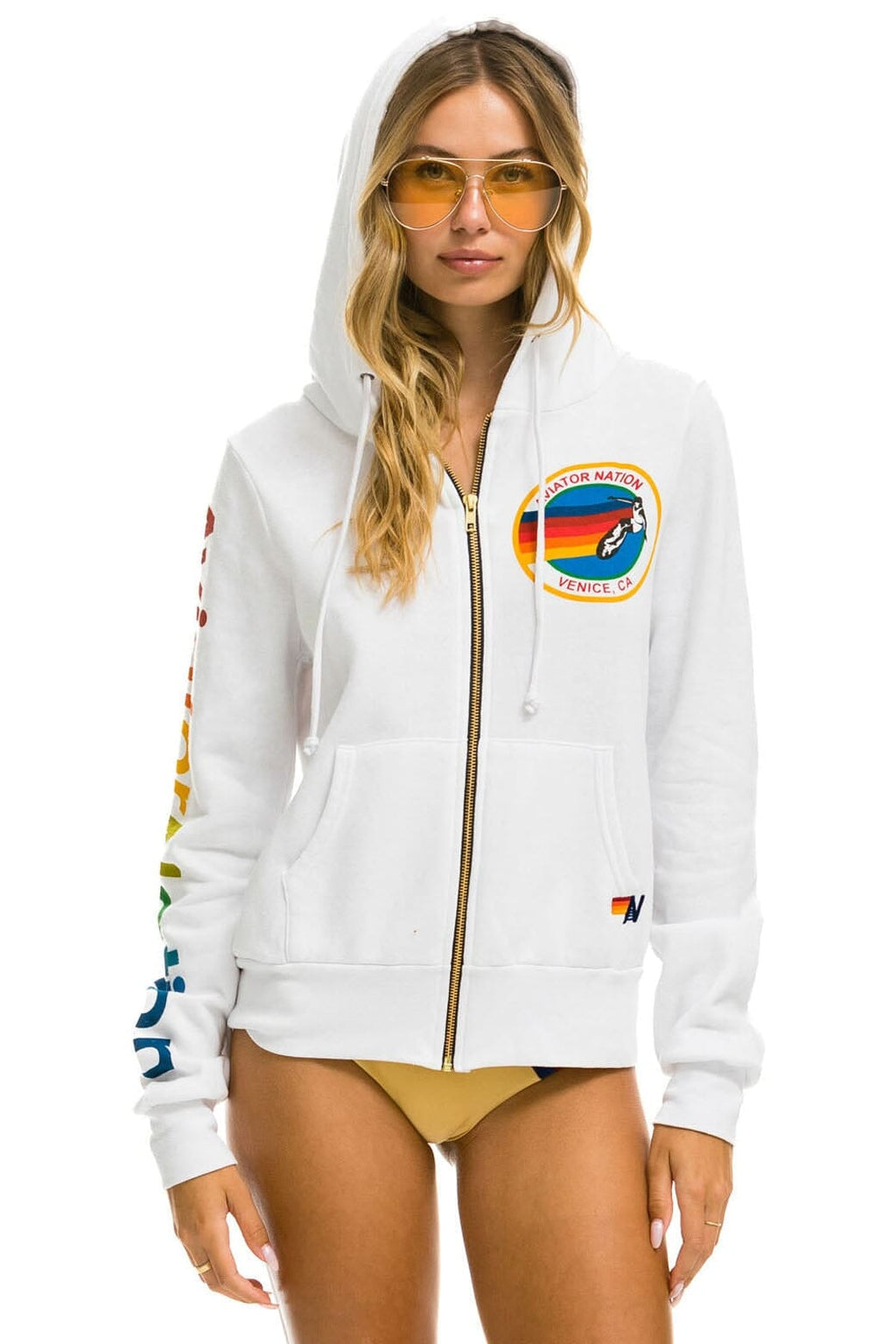 AVIATOR NATION VENICE HOODIE - WHITE