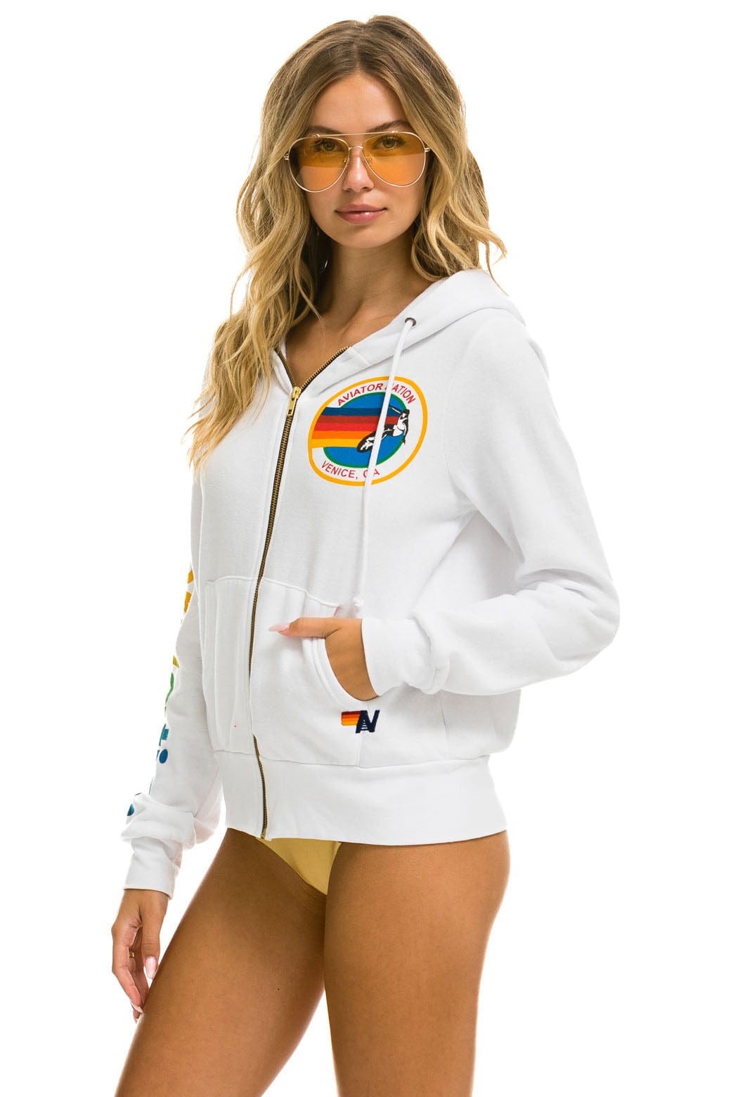 AVIATOR NATION VENICE HOODIE - WHITE