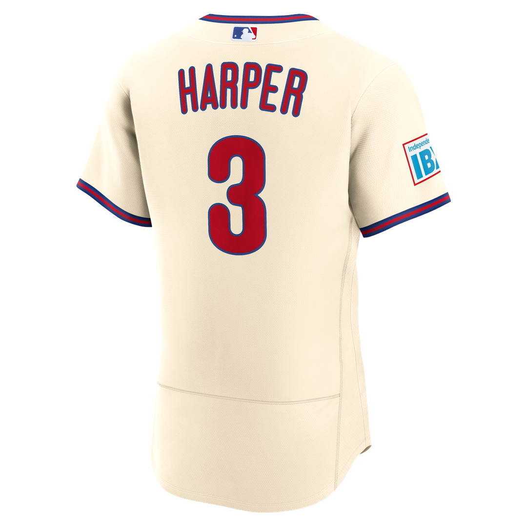 Philadelphia Phillies Bryce Harper Nike Alternate Authentic Sponsor Patch Jersey - Light Blue