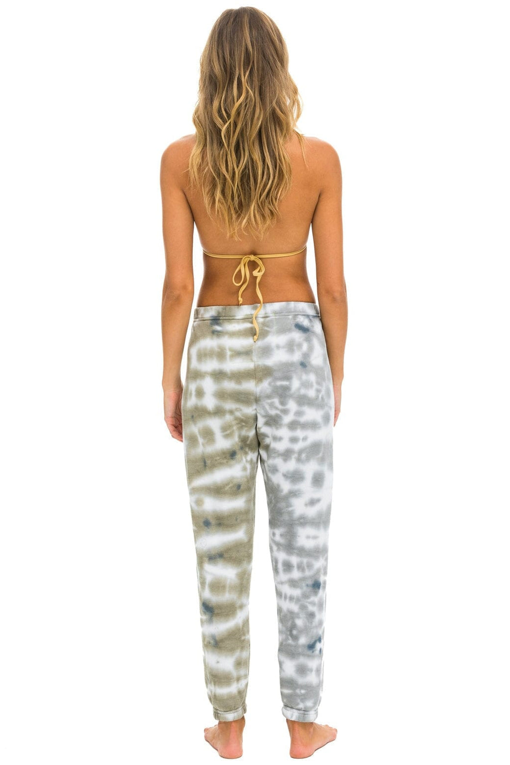 HAND DYED SWEATPANTS - TIE DYE GREY //  OLIVE