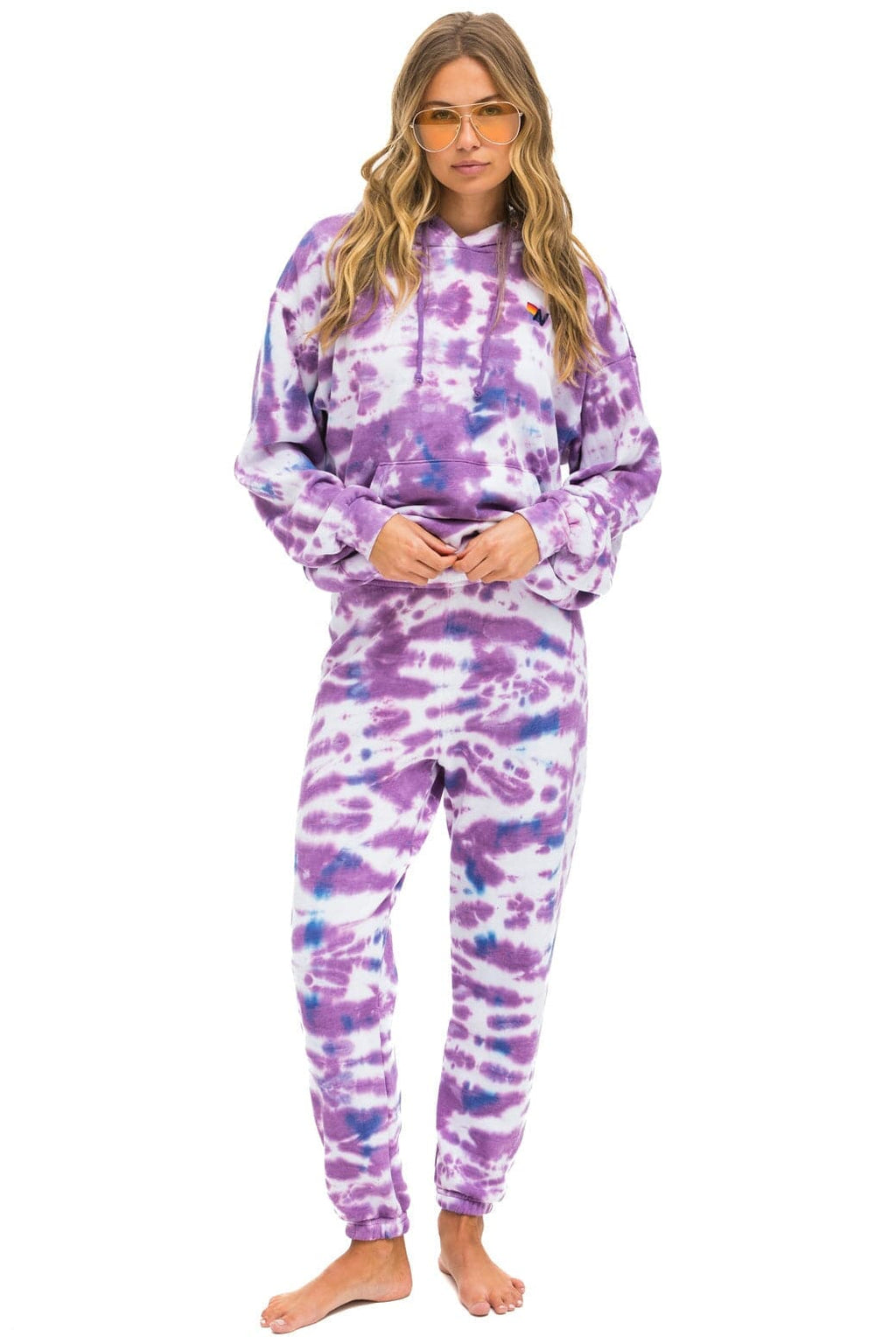 HAND DYED SWEATPANTS - TIE DYE MAGENTA