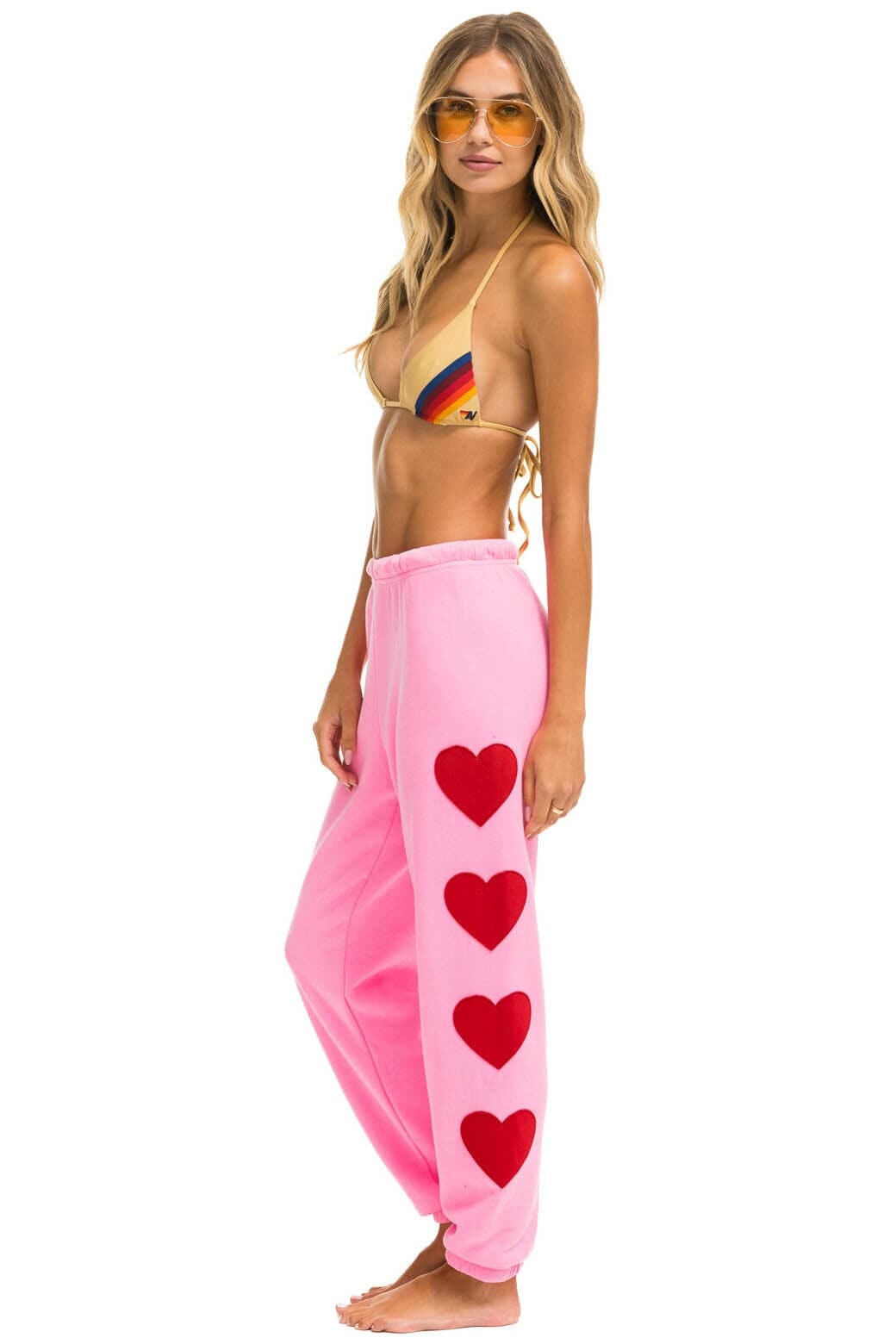 HEART STITCH 4 SWEATPANTS - NEON PINK
