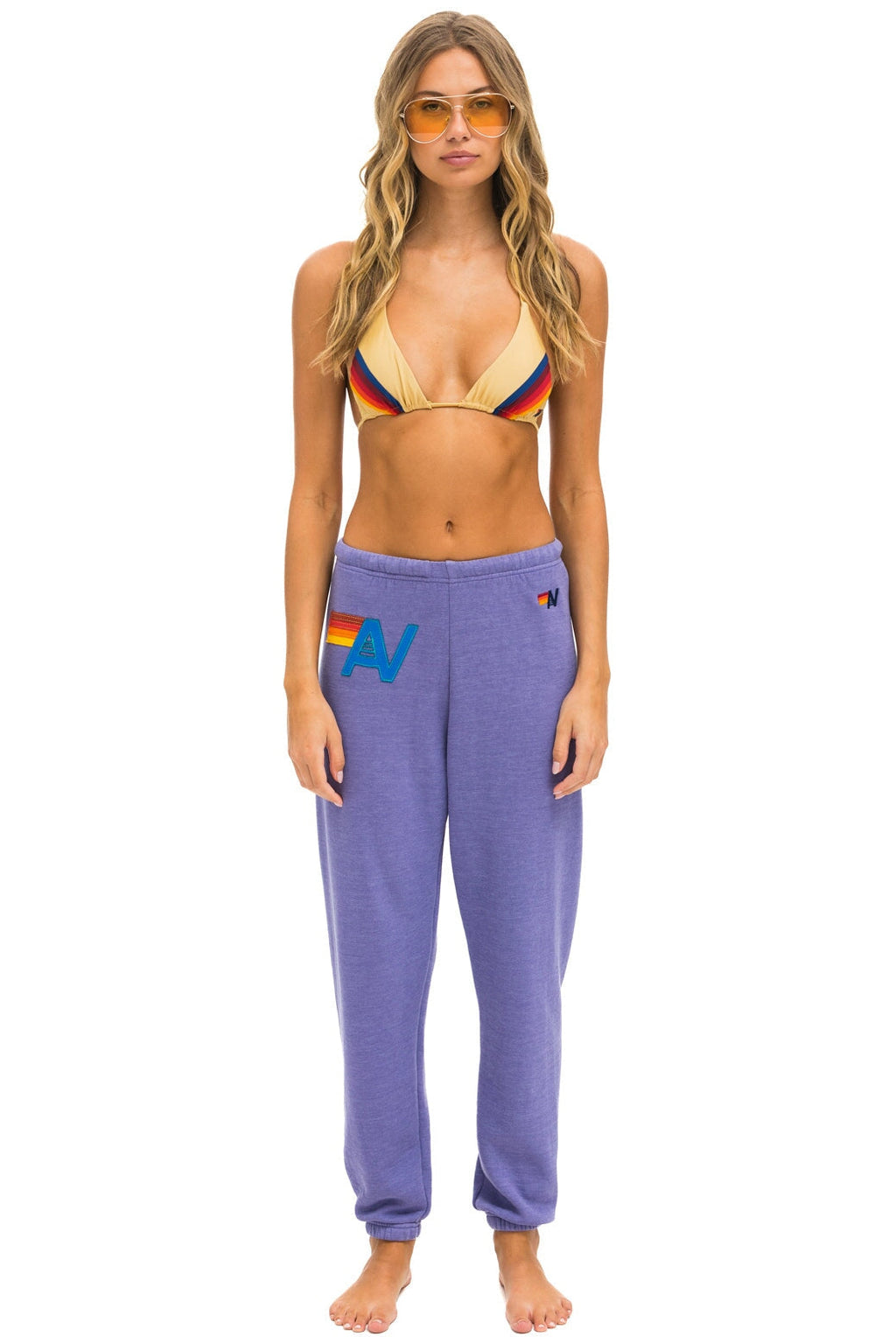 LOGO STITCH SWEATPANTS - LAVENDER