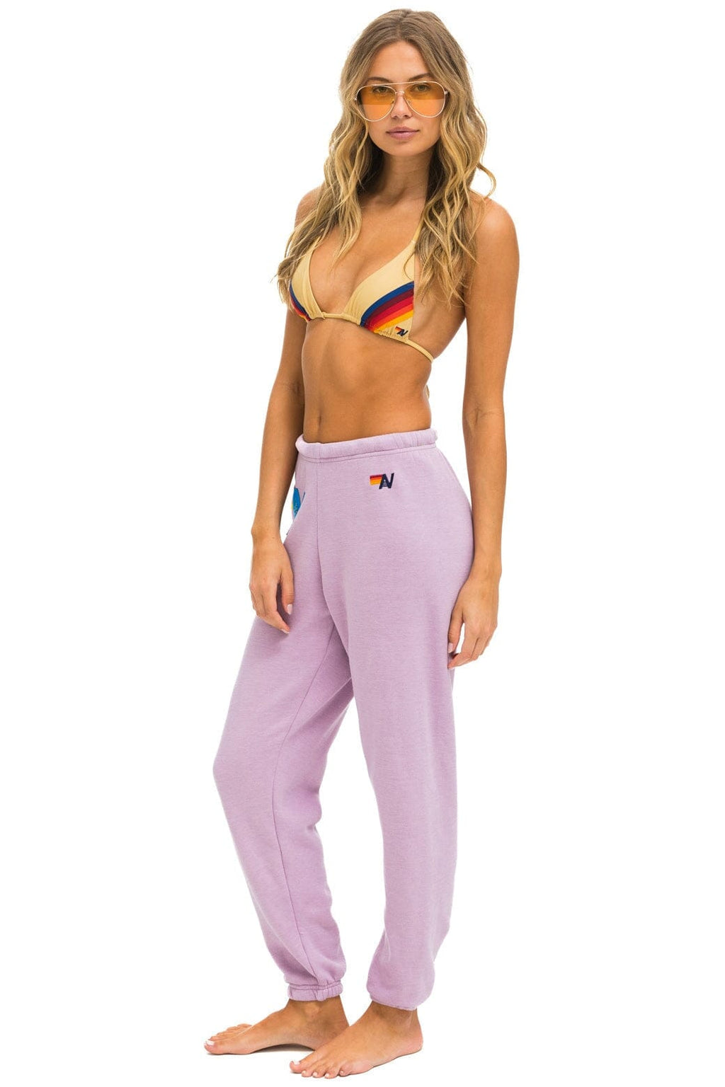 LOGO STITCH SWEATPANTS - MAUVE