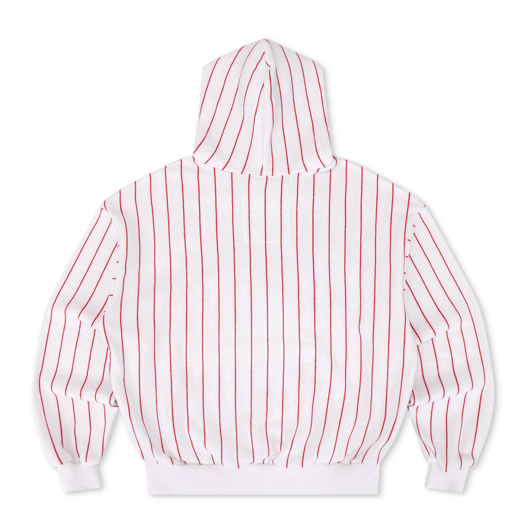 PHILADELPHIA PHILLIES PINSTRIPE 2026 RELAXED PULLOVER HOODIE - WHITE // RED